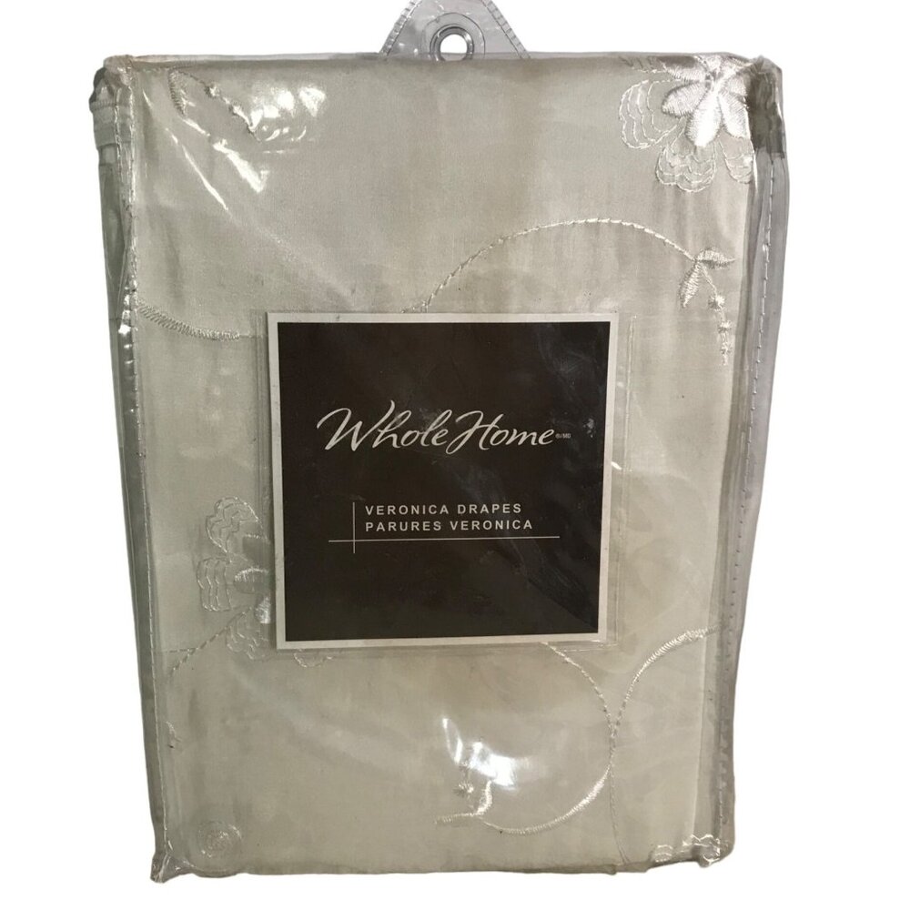 Whole Home Drapes Sheer Floral Embrodery Rod Pocket Teir 54" X 24" Irovy Sears